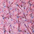 Taffy pink blended cotton lawn fabric  with multicolor print in floral design: D-5666