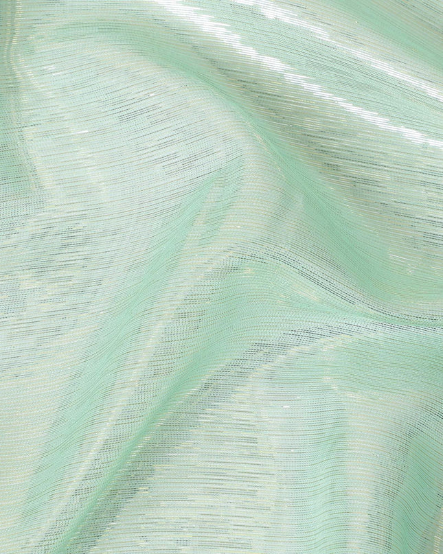 اللون الأخضر النعناعي والوردي من الشيفون الحريري الخالص الفاخر مع اللوريكس المعدني الذهبي بتصميم مخطط -D11417