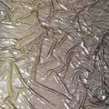 Olive green, Yellow, Brown Premium French (Fransawi) silk chiffon fabric with silver metallic lurex in fancy design-D8272