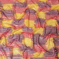 Multicolor premium pure silk chiffon garbasaar with gold metallic lurex in stripe design-D11553 Regal Fabrics