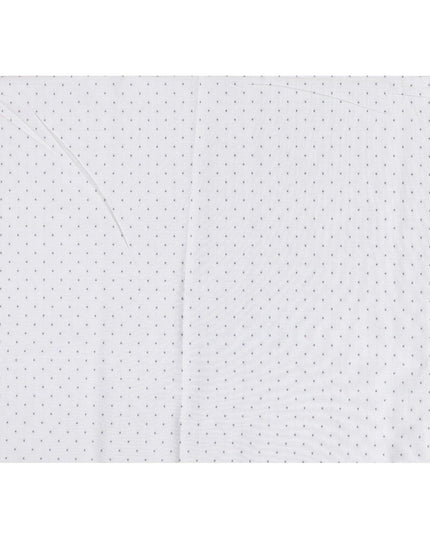 قماش القمصان القطني بنسبة 100% باللون الرمادي السحابي مع جاكار باللون الأزرق الداكن بتصميم منقط-D7284