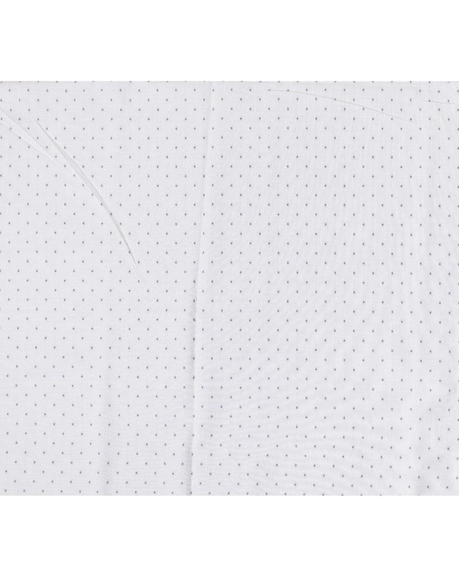 قماش القمصان القطني بنسبة 100% باللون الرمادي السحابي مع جاكار باللون الأزرق الداكن بتصميم منقط-D7284