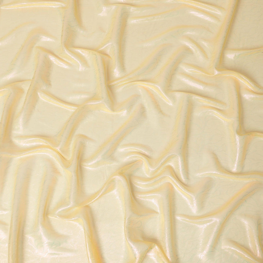 قماش شيفون صناعي ذهبي مع لوريكس معدني بنفس اللون بتصميم تجريدي -D10124