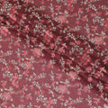 Ruby red cotton voile fabric with red and gold embriodery in floral design-11232 Regal Fabrics