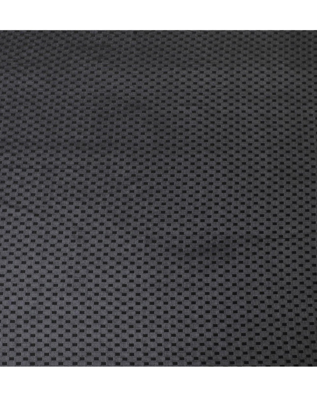 Black Premium pure cotton voile fabric with same tone clip cord design-D12062