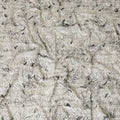 Off white synthetic chiffon fabric with beige and black fancy embroidery in stripe design-D11769 Regal Fabrics