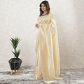 Gold plain Premium French lame Saree with same tone foil finish-D9568