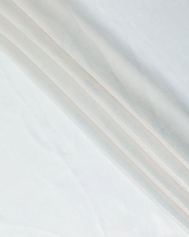 Pearl river grey synthetic chiffon fabric with same tone metallic lurex in floral design-D10113 Regal Fabrics