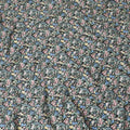 Black cotton lawn fabric with multicolor print in floral design-D15223