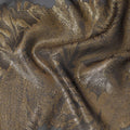 Black Premium pure French (Fransawi) silk chiffon fabric with gold metallic lurex in fancy design-D15641