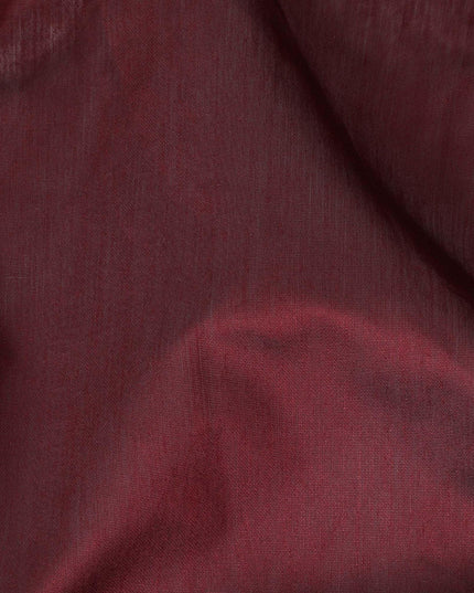 Maroon Plain synthetic brocade fabric-D14142