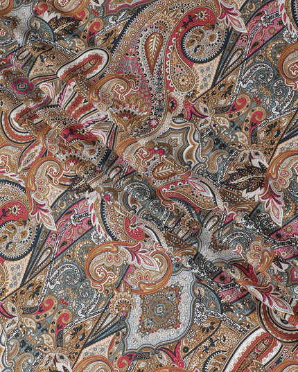 Multicolor printed Premium Italian viscose fabric in floral design-D12530 Regal Fabrics