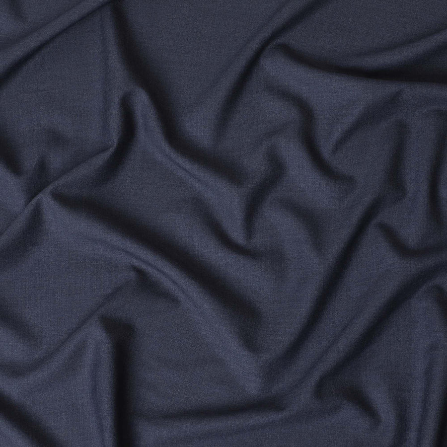 Denim blue plain Premium Italian super 150's all wool suiting fabric-D11427