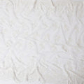 White lace fabric with same tone embroidery, bead work in floral design-D11724