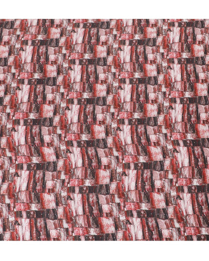 Multicolor synthetic crepe fabric having stone work in fancy design-D15303 - Regal Fabrics