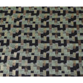 Black premium pure French (Fransawi) silk chiffon fabric with same tone and sage green viscose having copper metallic lurex in checks design-D14225