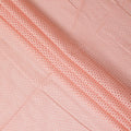 Peach cotton voile fabric with same tone embroidery in chikankari design-D12481