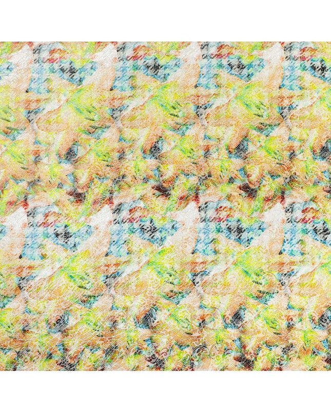 Multicolor Italian Premium silk chiffon dirac (makmal) fabric with velvet jacquard in floral design-D8655 Regal Fabrics