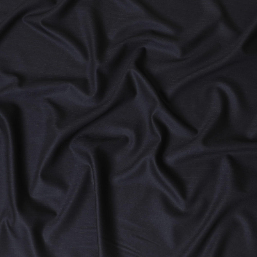 نسيج صوف إنجليزي سوبر 150 باللون الأزرق الداكن مع تصميم مخطط أسود -D7178