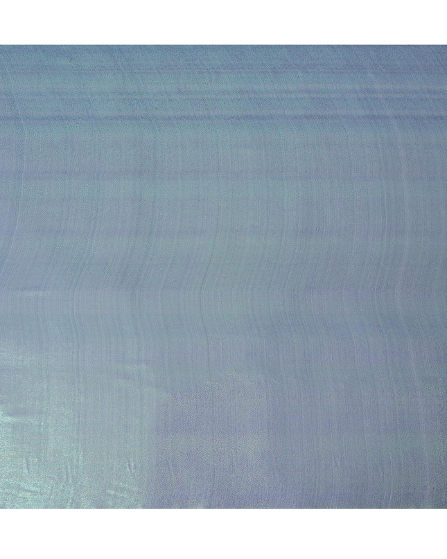 Blue Premium pure silk chiffon fabric with same tone metallic lurex in self design-D13558