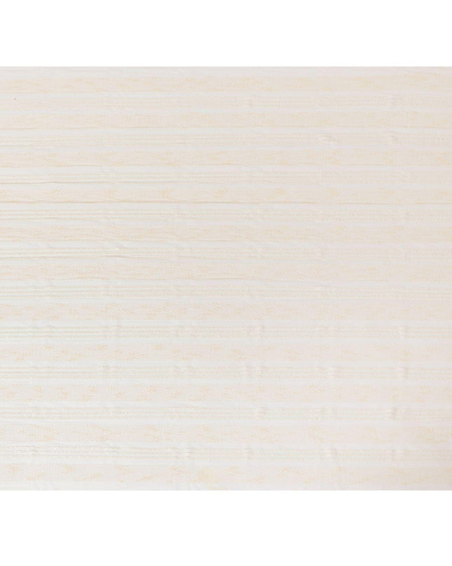 Light gold nylon tulle fabric with same tone embroidery and sequins in stripe design-D6667