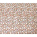 Light brown cotton voile fabric with off white, black, baby pink and beige print in floral design-D6281