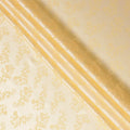 قماش ساتان حريري خالص فاخر باللون الذهبي مع جاكار معدني بنفس اللون بتصميم زهور -D14628