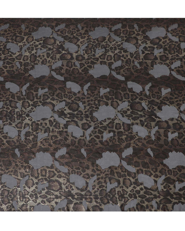 Black Premium pure French (Fransawi) silk chiffon fabric with multicolor metallic lurex in fancy design-D15644