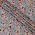 Cloud grey blended viscose fabric with multicolor print in floral design-D13310