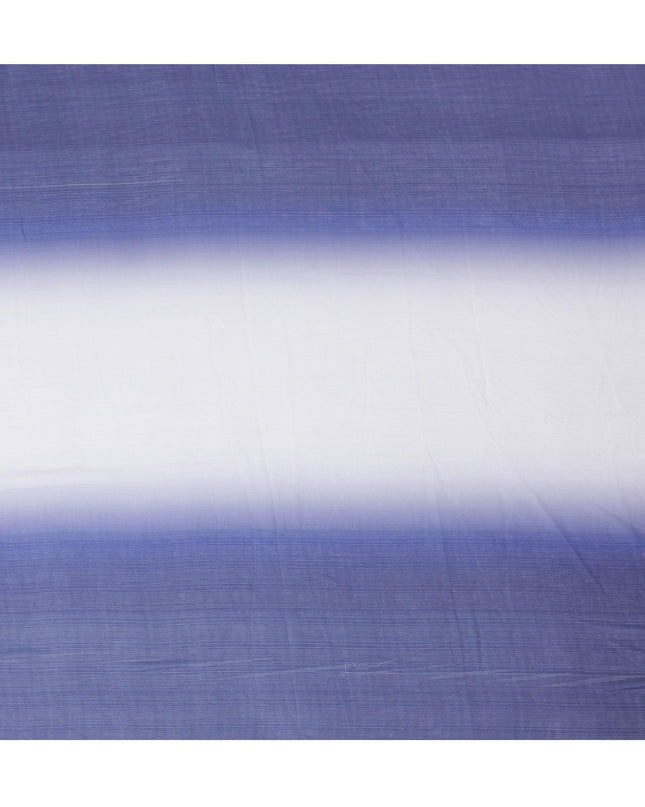 Indigo blue, white synthetic chiffon fabric with same tone metallic lurex in ombre design-D14455