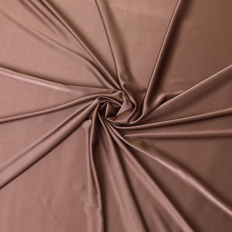 Brown plain pure crepe satin fabric-D7529