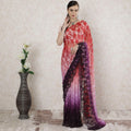Multicolor Premium pure French chantilly lace saree having stone work in floral design-D14520