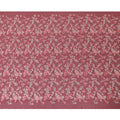 Ruby red cotton voile fabric with red and gold embriodery in floral design-11232 Regal Fabrics
