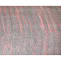Black pure silk chiffon fabric with brick red print having gold metallic lurex in stripe design-D8974