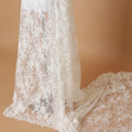 Ivory Premium Wedding French chantilly lace fabric in floral design-D8368