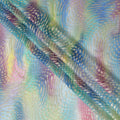 Multicolor Premium pure printed silk chiffon fabric with gold and silver metallic lurex in abstract design-D12429 Regal Fabrics