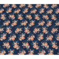Navy blue premium pure silk crepe fabric with multicolor print in floral design-D13858 Regal Fabrics