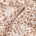 Off white viscose twill printed fabric with brown prints in floral design-D11171 Regal Fabrics