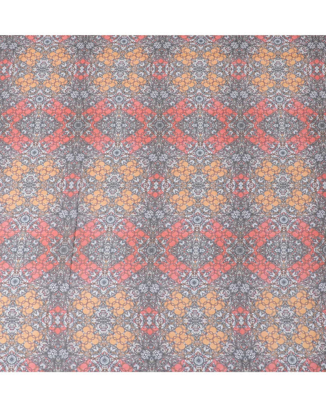 Multicolor printed synthetic chiffon fabric in floral design-D11014 Regal Fabrics