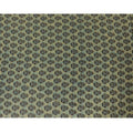 Olive green organic cotton fabric with black and Mehindi green screen block print in floral design-D10289