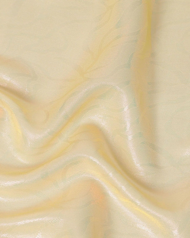 Gold synthetic chiffon fabric with same tone metallic lurex in abstract design-D10124 Regal Fabrics