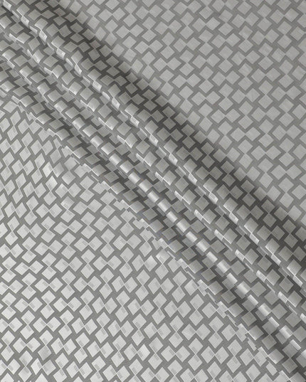 قماش كوبرو عاجي قابل للتحلل بنسبة 100% مع جاكار بنفس اللون بتصميم ذاتي-D13958