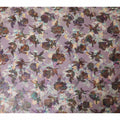 Heather purple premium pure silk chiffon fabric with multicolor print and metallic lurex in floral design-D13236