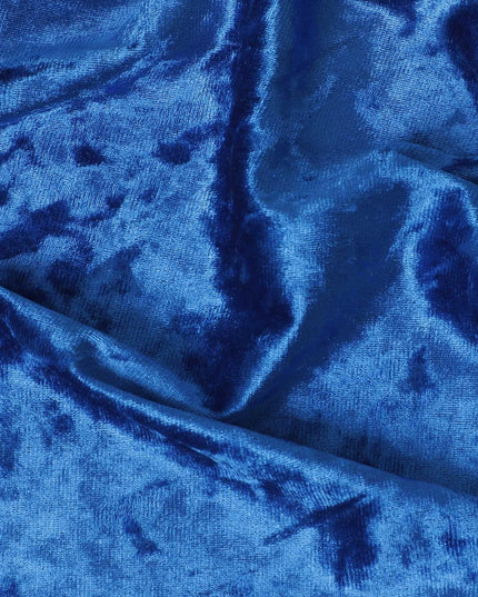 Sapphire blue plain synthetic stretchable velvet - D9952