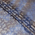 Blue premium pure silk chiffon fabric with multicolor print having silver viscose in dot design-D13115