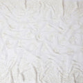 White lace fabric with same tone embroidery, bead work in floral design-D11715