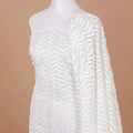 White nylon tulle fabric with same tone embroidery in fancy design-D9186 Regal Fabrics