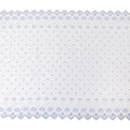 White premium Swiss cotton voile fabric with same tone and baby blue embroidery having stone work in fancy design-D10370
