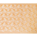 Melon orange premium pure cotton voile fabric with same tone and beige embroidery in floral design-D13642