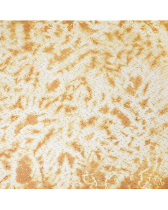 قماش شيفون من الحرير الخالص باللون البيج الفاتح مع لوركس معدني متعدد الألوان بتصميم منقط-D10422